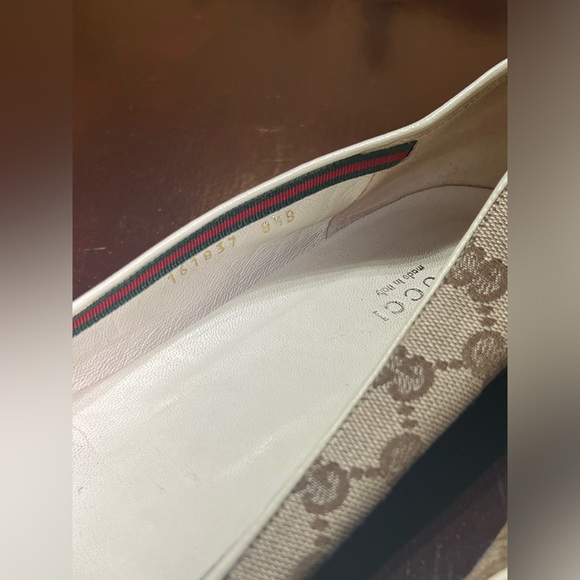 GUCCI SHOES 100% AUTHENTIC GUCCI MONOGRAM GG CANVAS BALLET FLATS - Picture 4 of 7